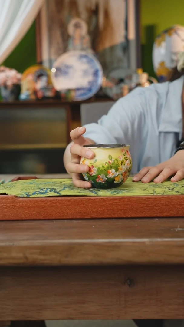 摆件景德镇釉下手绘陶瓷茶具，咖啡杯