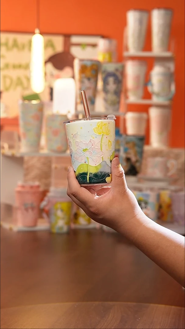 景德镇手工手绘文创陶瓷杯