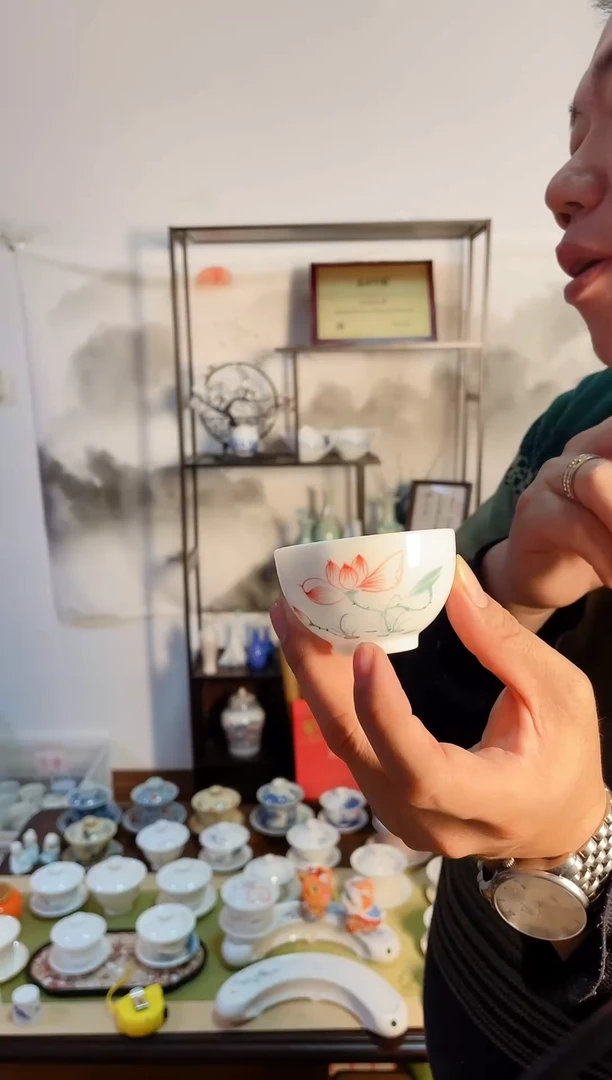 【闪购商品】【瓷心匠物】直播间福利专款荷花手绘杯