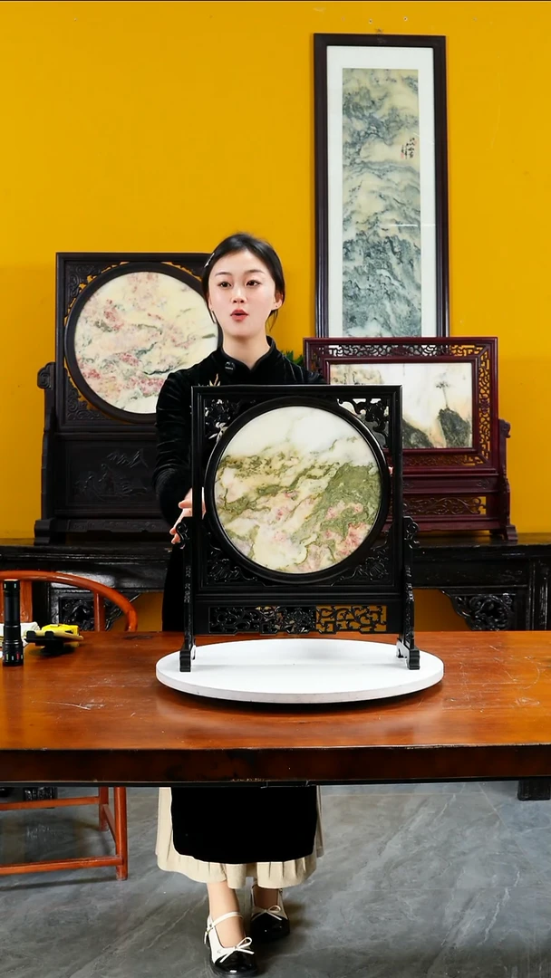 石材天然大理石画摆件