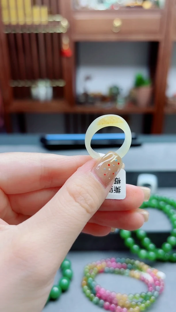 和田玉戒指未镶嵌和田玉指环14-15#GZS