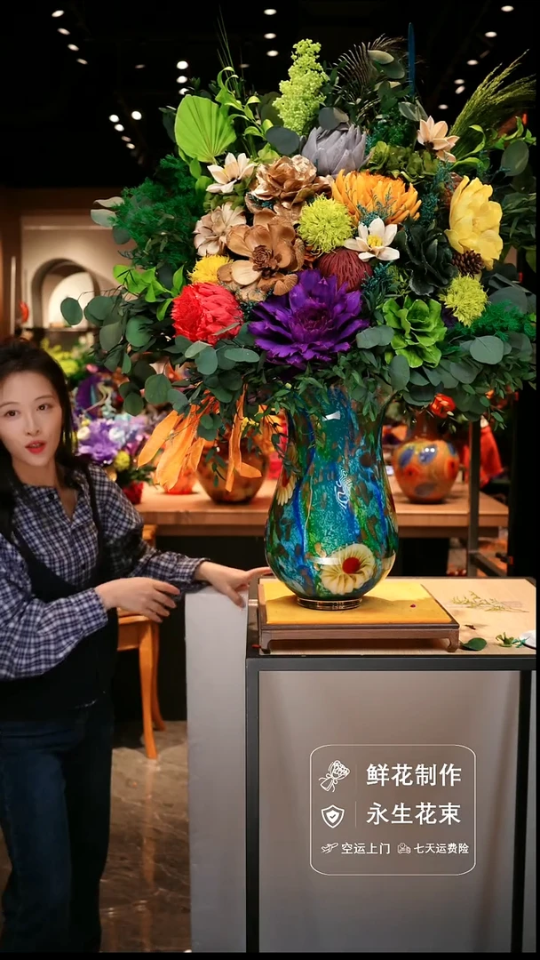 手工艺品琉璃手工花器花束空运包邮送货上门-以图片为准