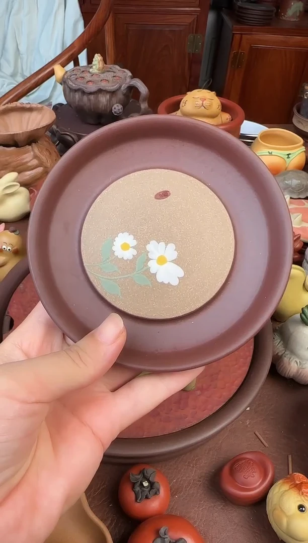 紫砂茶宠紫砂小花壶承