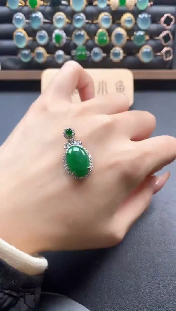 银S925镶嵌戒指翡翠65111