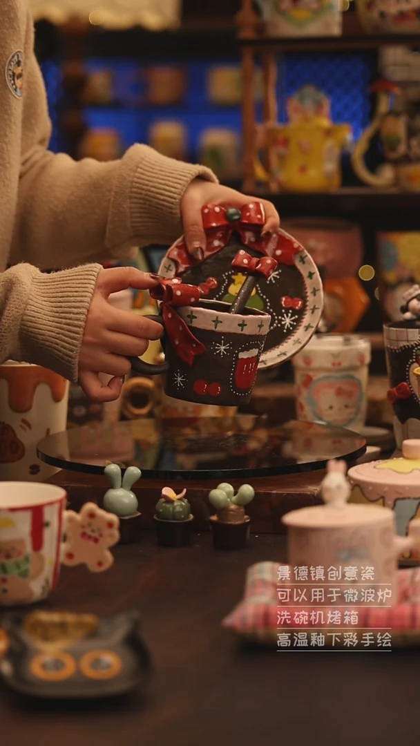 陶瓷景德镇可爱陶瓷釉下彩绘设计师款