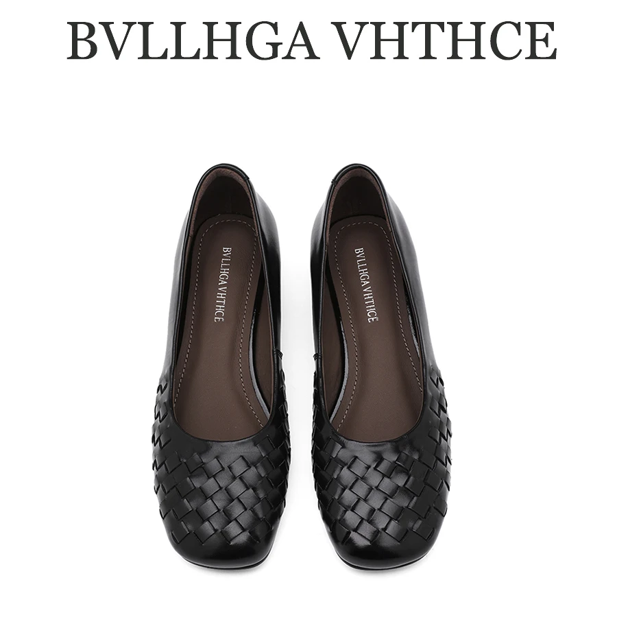 BV【芯片】夏季设计师新款百搭胎牛皮手工编织真皮玛丽珍 8801