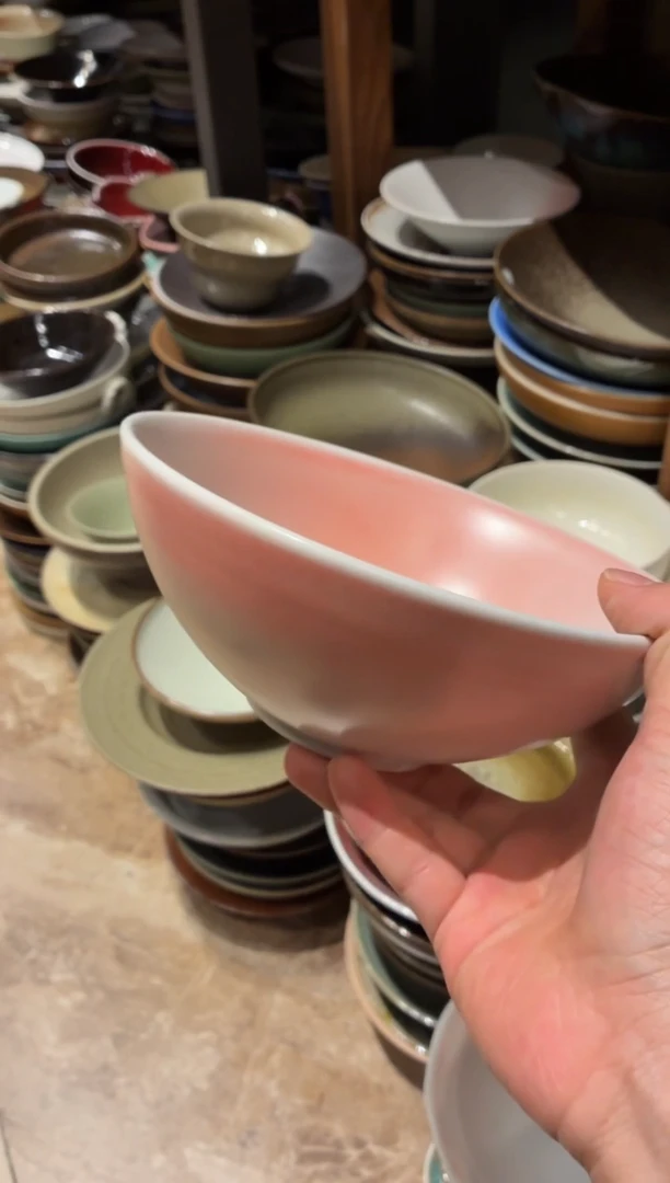 瓷片繁*952桃夭手工面碗1个