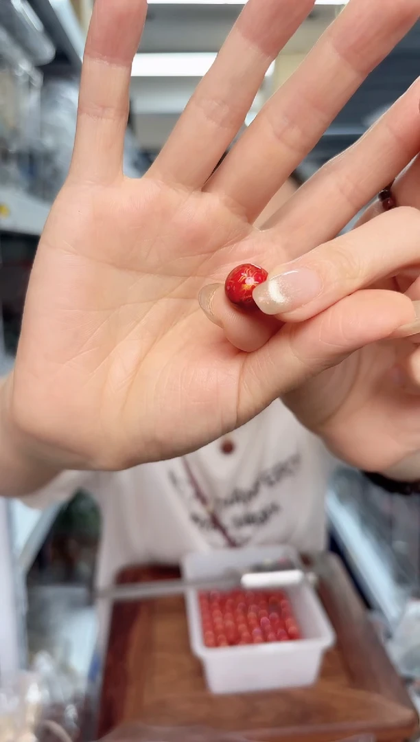 木红色大漆单珠一颗12mm