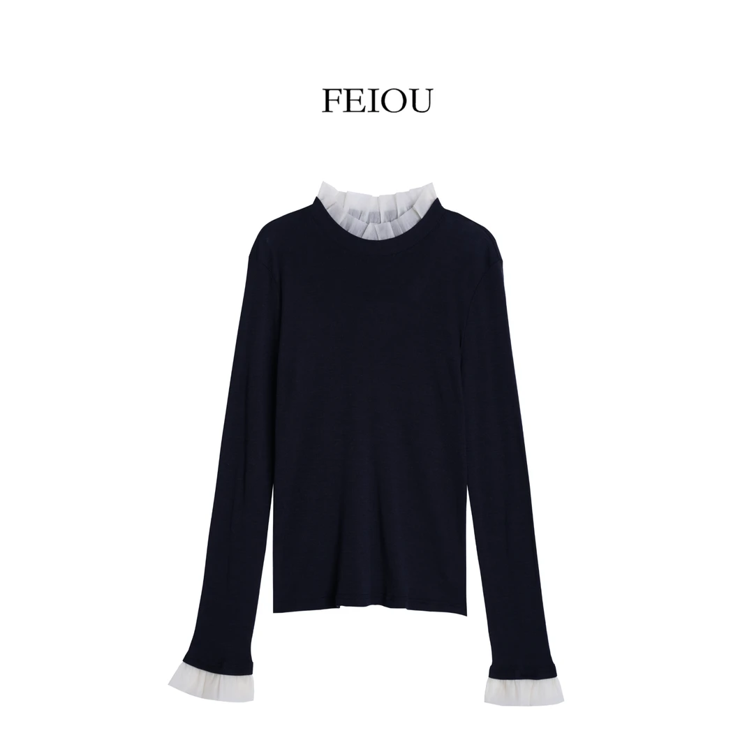 非偶FEI OU纯羊毛高级感针织衫｜秋冬必备保暖0扎感假两件显瘦百搭