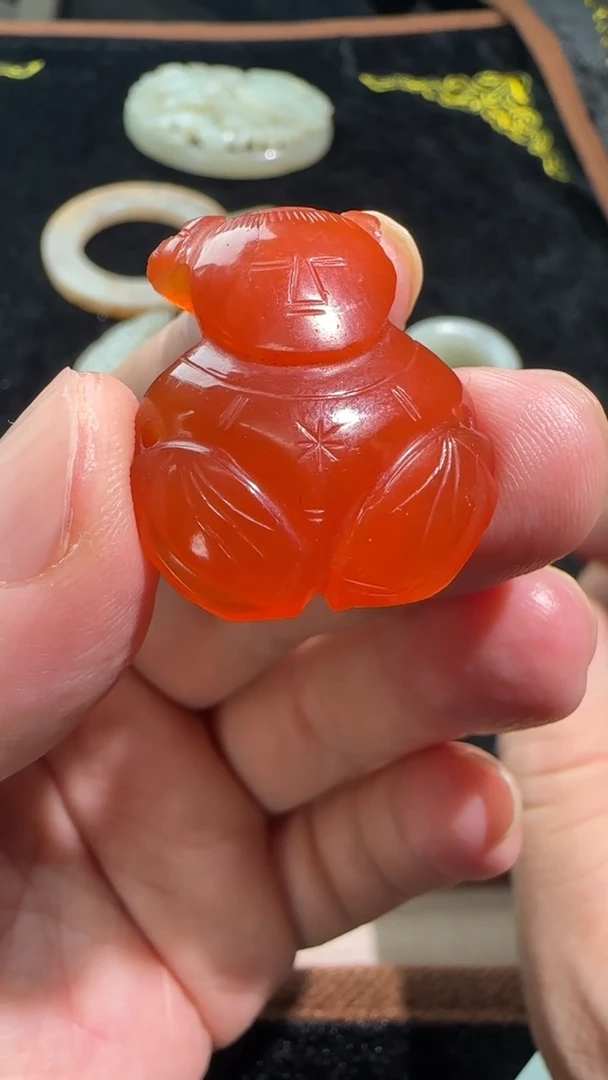 未镶嵌吊坠(不含链)玛瑙/玉髓n**z红玛瑙小童子1