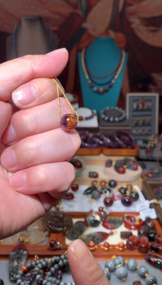 未镶嵌珠宝半成品水晶燕**金极光紫钛