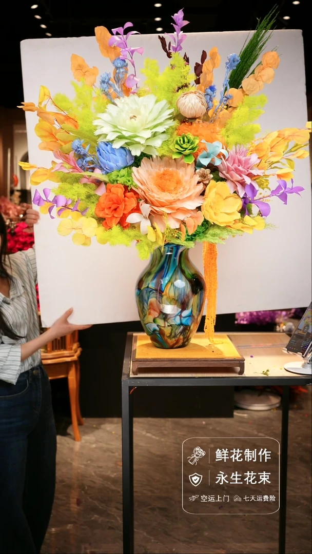 手工艺品琉璃手工花器花束空运包邮送货上门-以图片为准