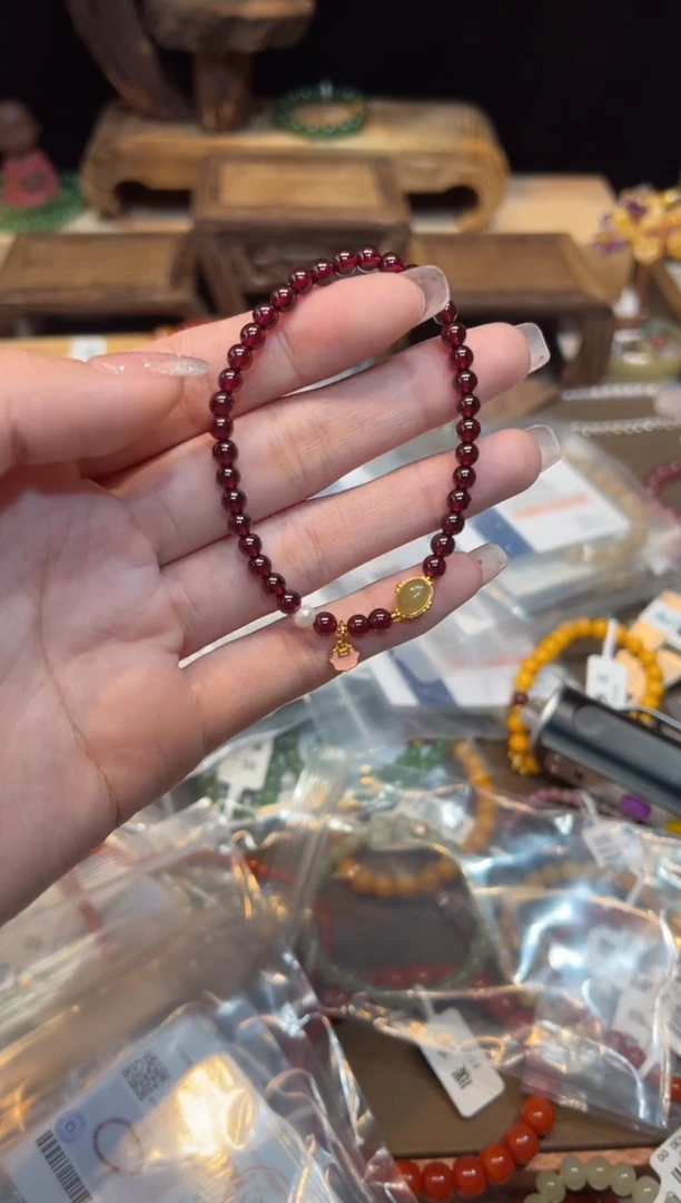 【闪购商品】石榴石手链未镶嵌手饰@@