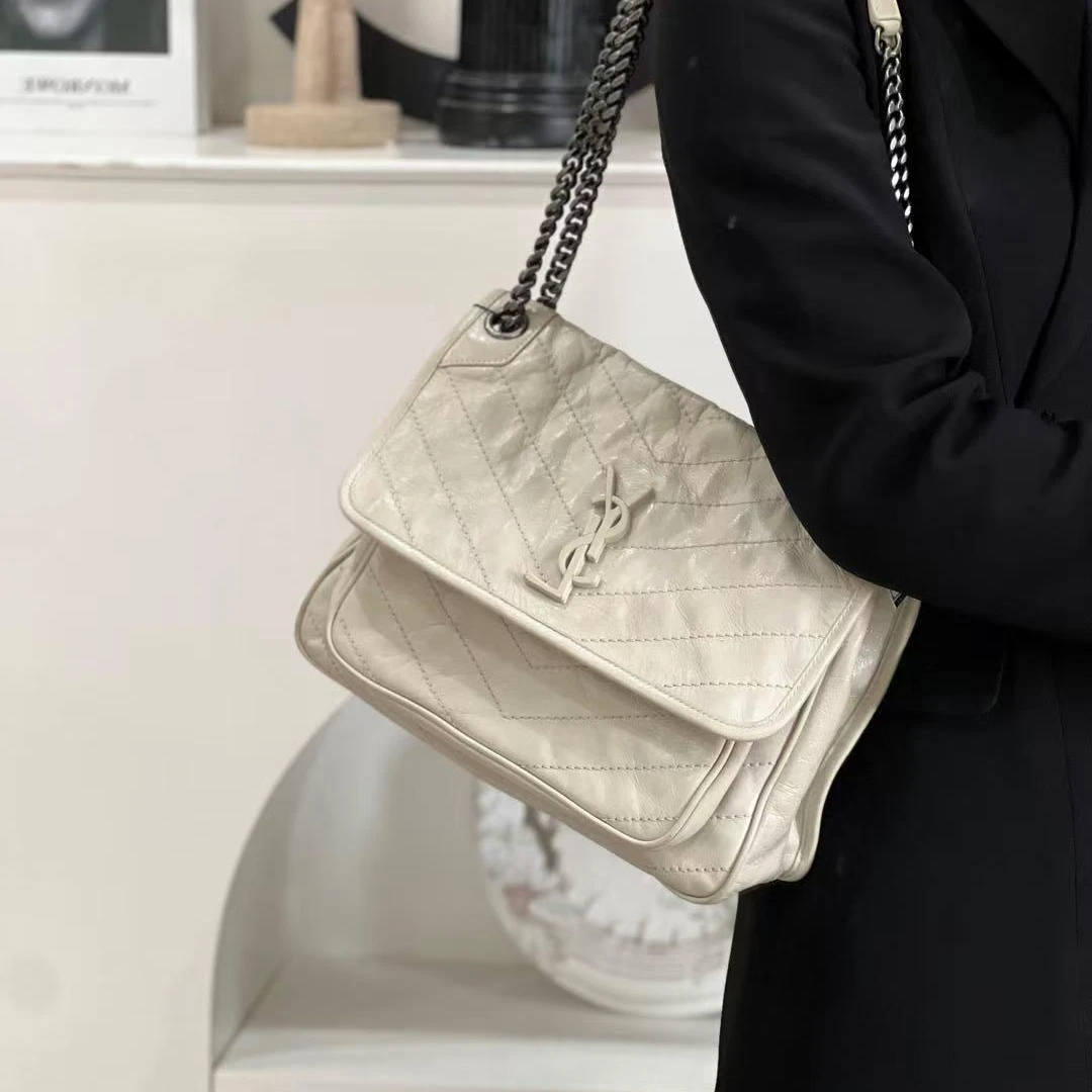 99新 YSL/圣罗兰 ysl niki中号白银/优品