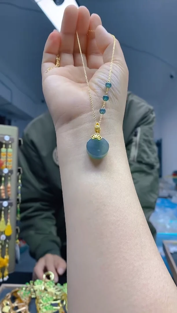 【闪购商品】翡翠耳饰合金57翡翠锁骨链