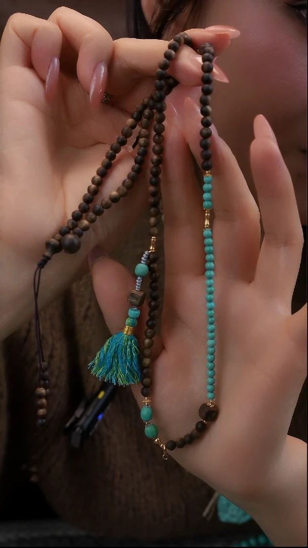 18K金镶嵌绿松石项链11111