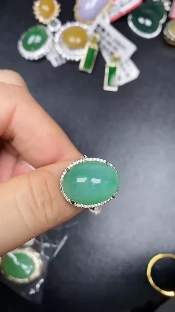 银S925镶嵌戒指翡翠2790