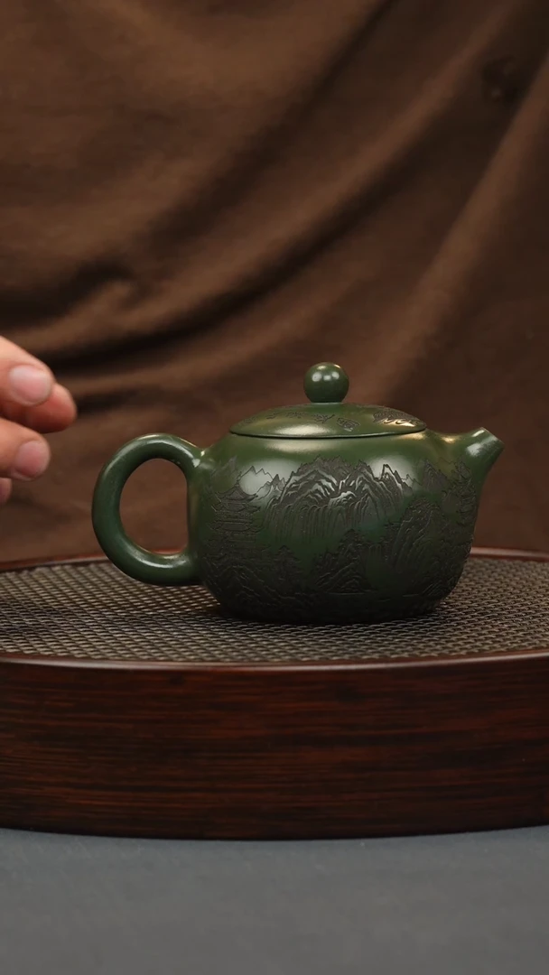 【闪购商品】紫砂茶壶帝王绿 西施 山水
