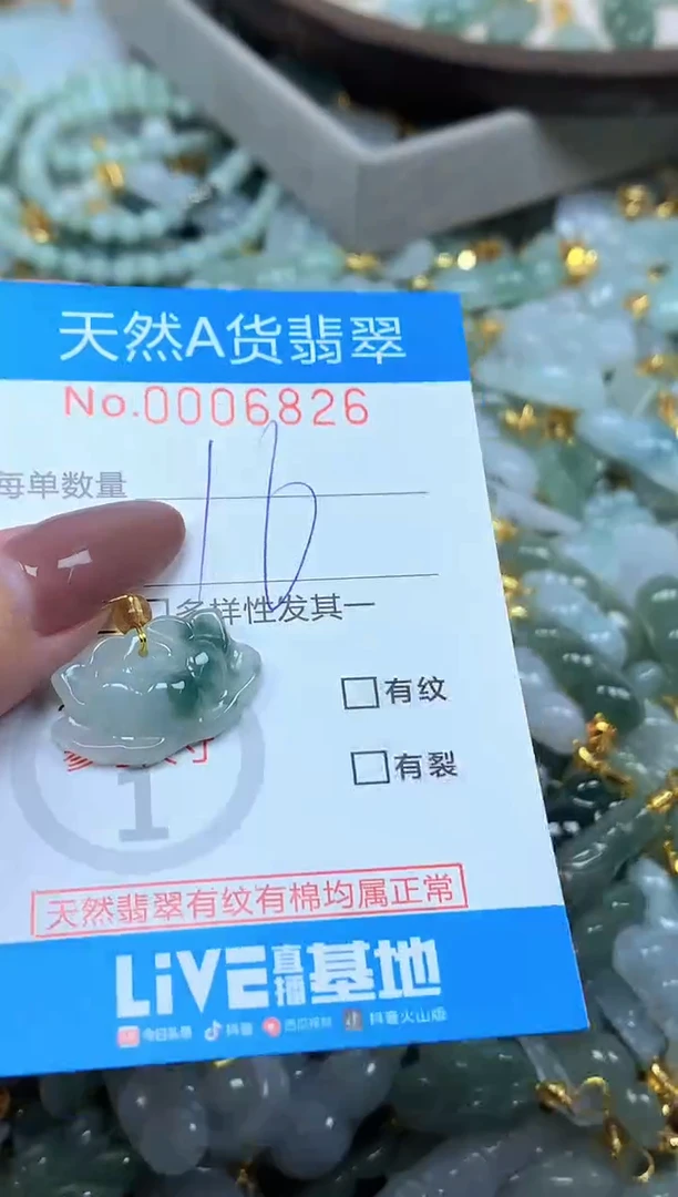 颈饰未镶嵌翡翠净货挂件-6826