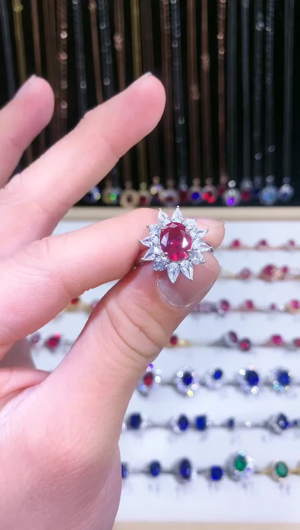 【闪购商品】红宝石戒指银S925镶嵌11