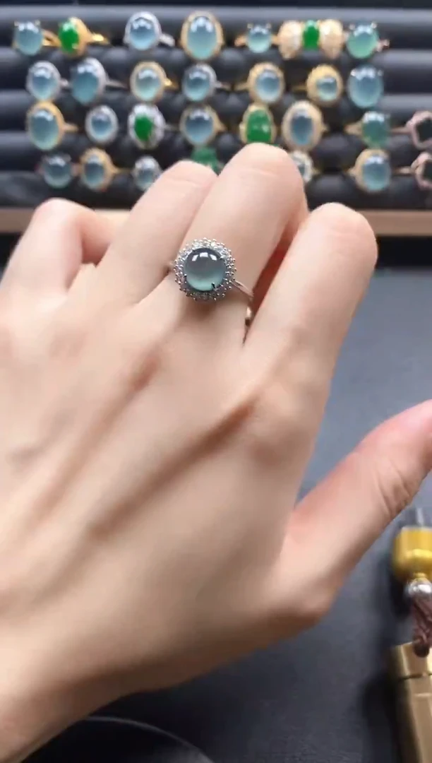 银S925镶嵌戒指翡翠51151