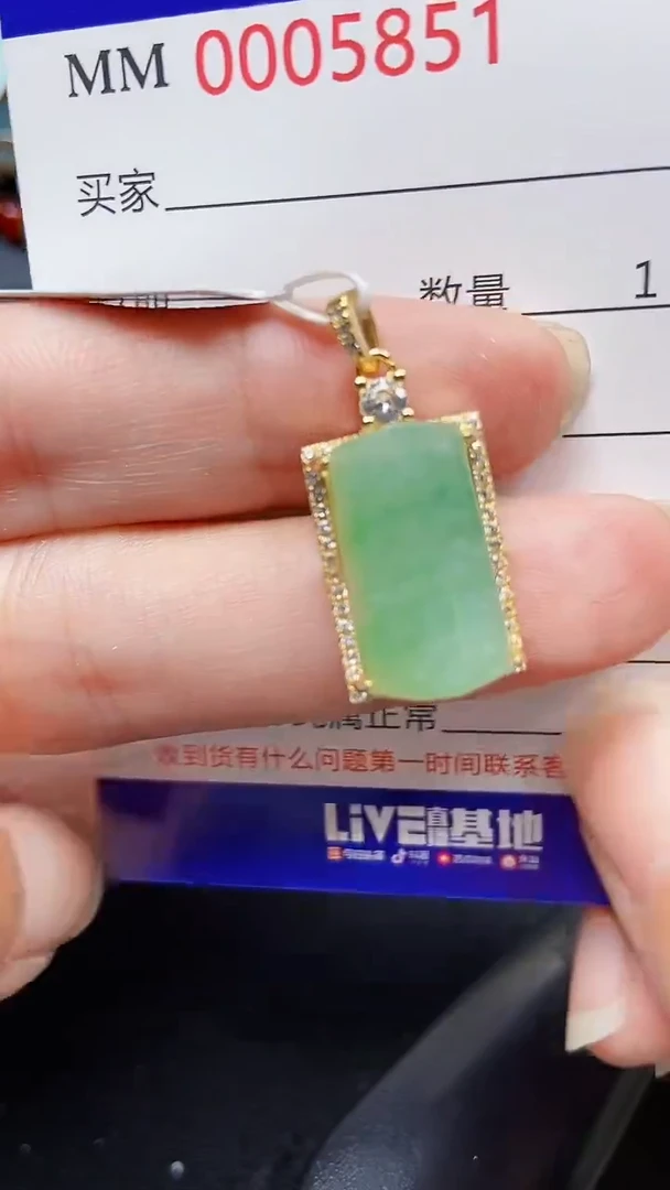 颈饰银S925镶嵌翡翠5851