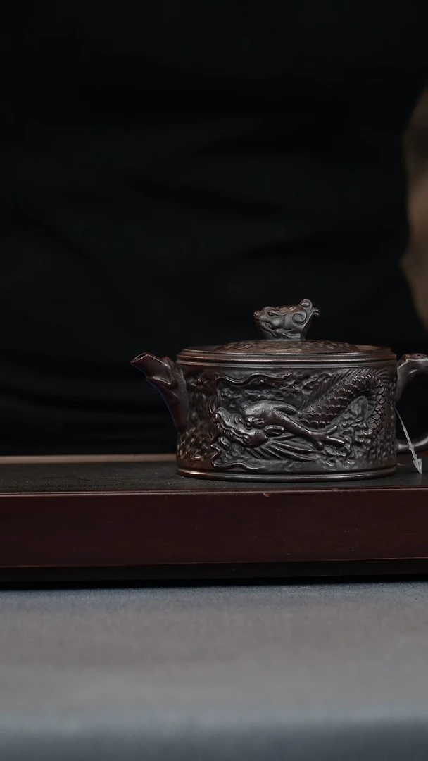 【闪购商品】紫砂茶壶铁血红砂 汉瓦 鱼跃龙门