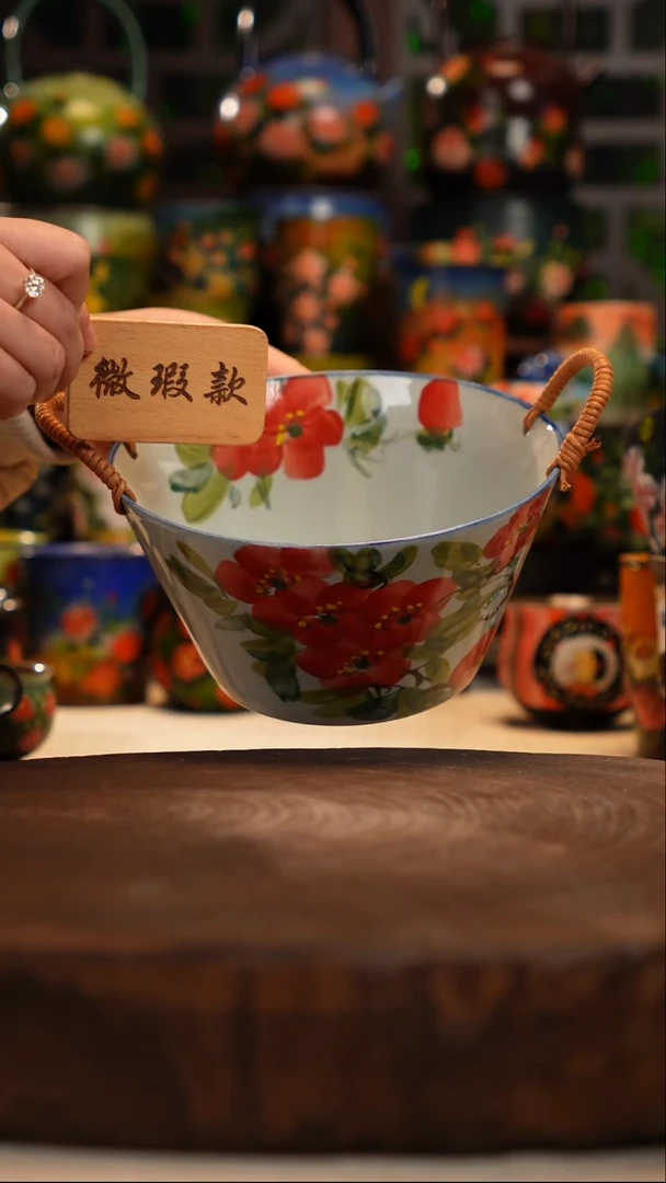 油画   釉下彩   碗微瑕