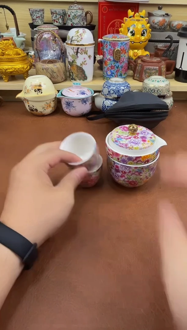 陶瓷茶具摆件旅行套组