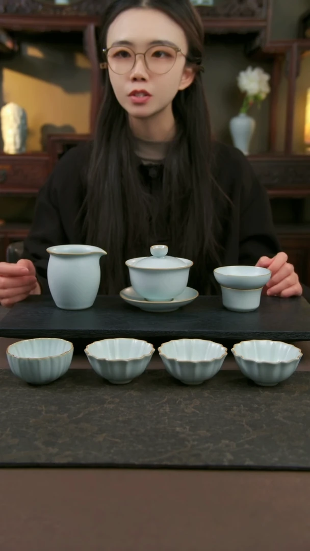 【闪购商品】杯随缘荷瓣套组，开片可养