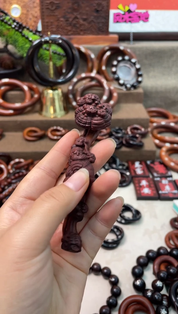木小*枣木灵芝如意手把件