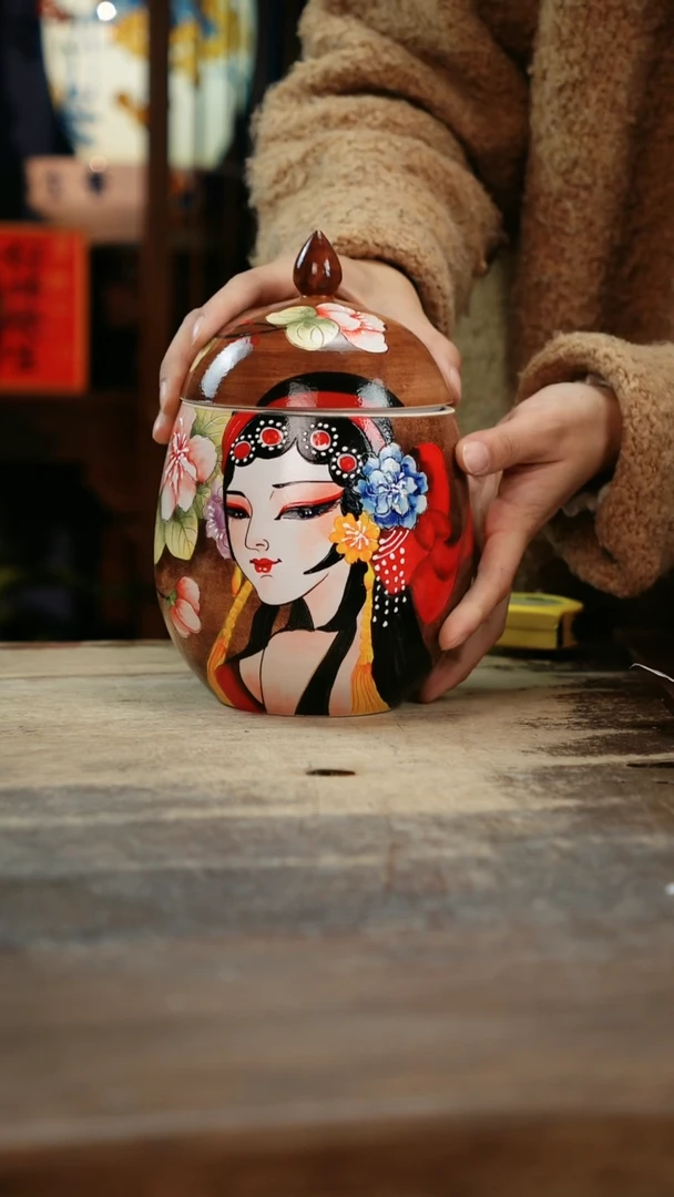 【闪购商品】瓷片景德镇纯手工釉下彩精品茶叶罐