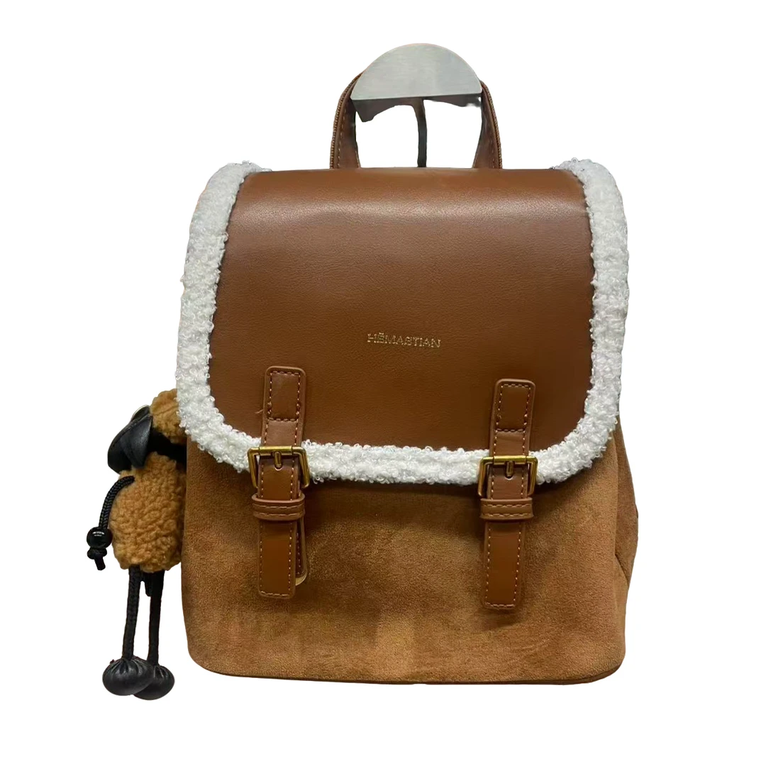 棕色时尚百搭双肩包