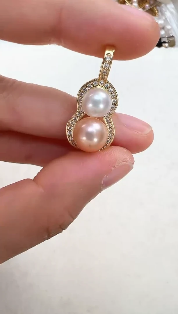 【闪购商品】淡水珍珠颈饰合金双色葫芦