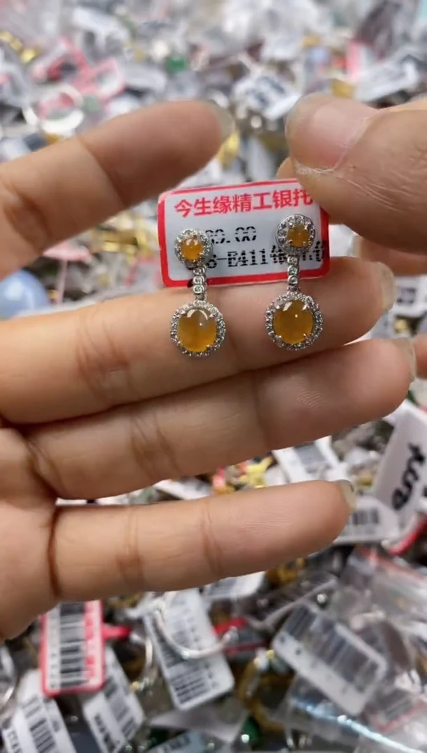 银S925镶嵌戒指翡翠3333----9