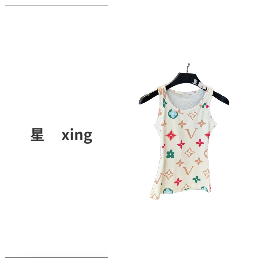 038白三彩夏装新款套头无袖背心上衣56015