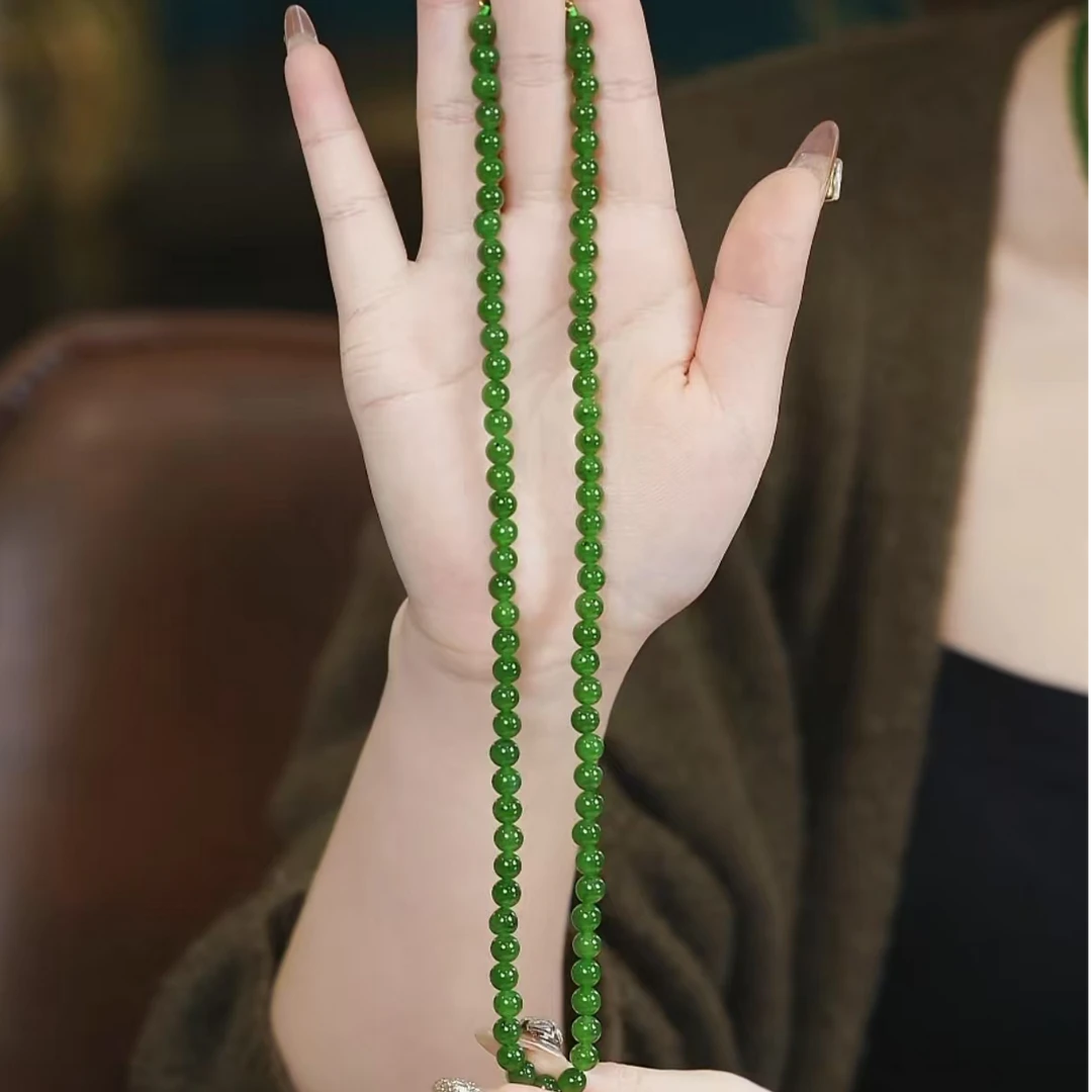 【小池专属】S925和田玉碧玉项链 6mm MTZ0004