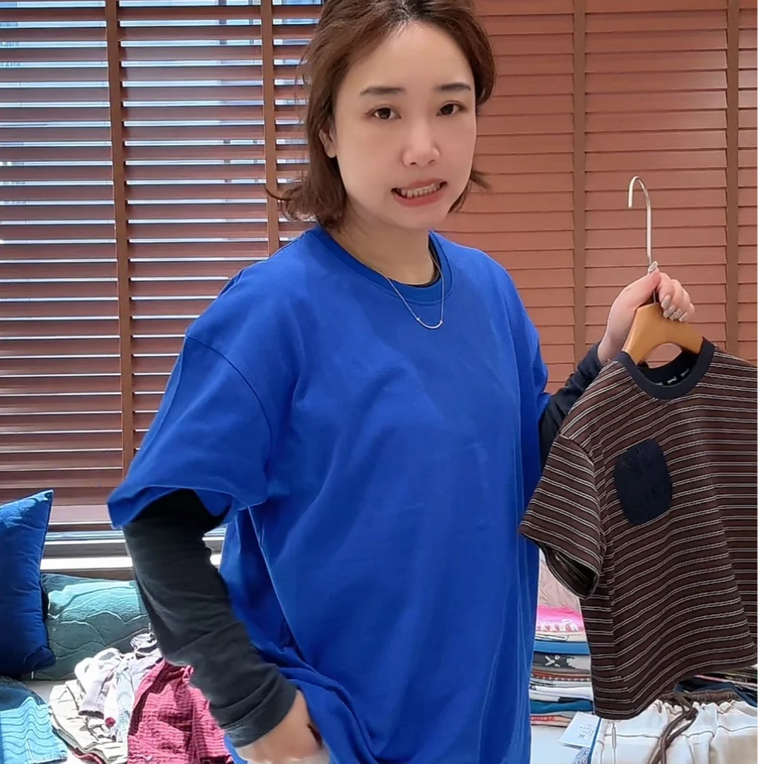 vilimama2025夏款男女童净版纯色100棉短袖T恤亲子短袖55457