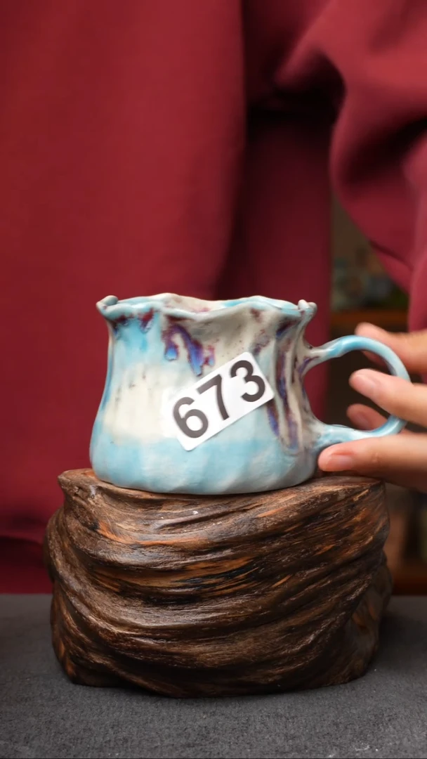 杯子陶瓷673景德镇手工手创杯子 带冰裂纹 微瑕