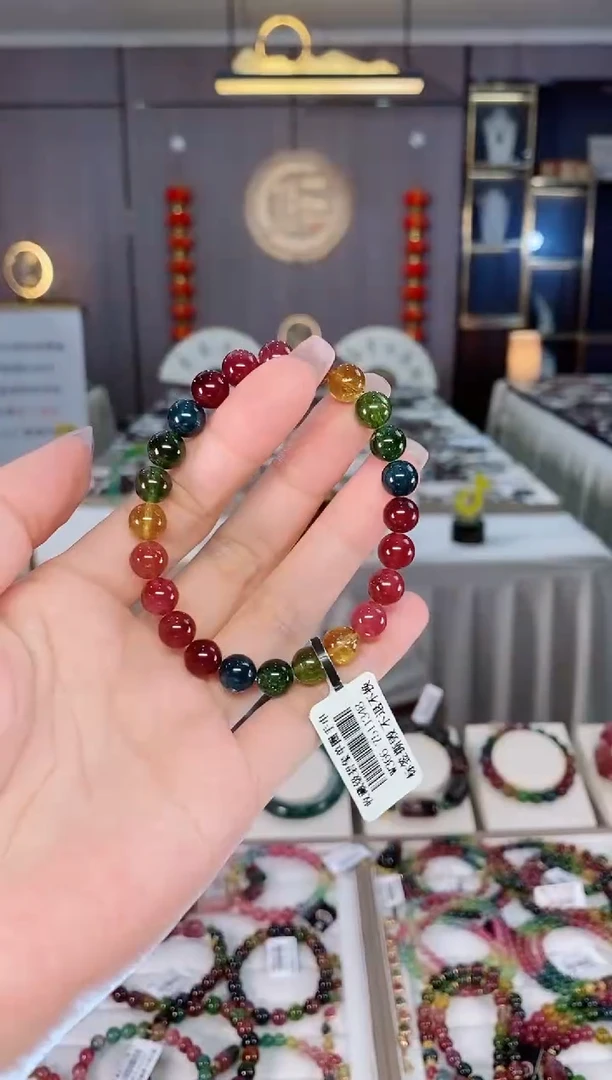 收藏级老矿碧玺单圈手串7mm+未镶嵌碧玺hon多样性发货一条