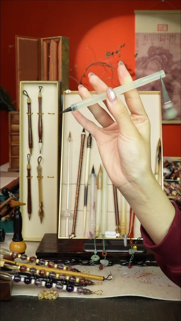 181号闪孤品高货毛笔链接 清水试笔 蘸墨不退