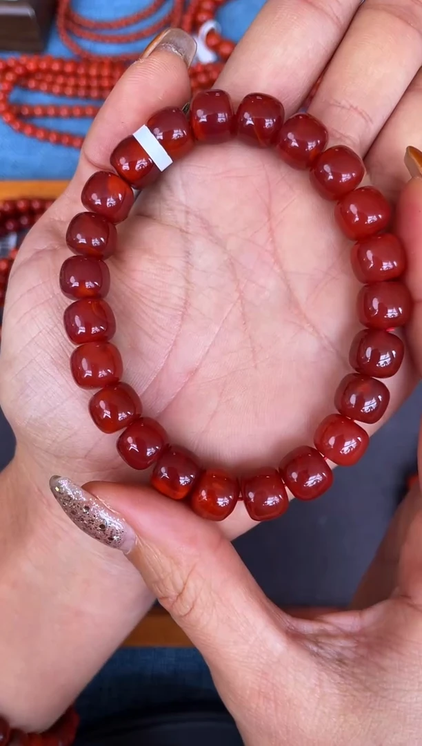 未镶嵌手串南红玛瑙N50凉山瓦西料原矿SS级纯色牛血锦单圈