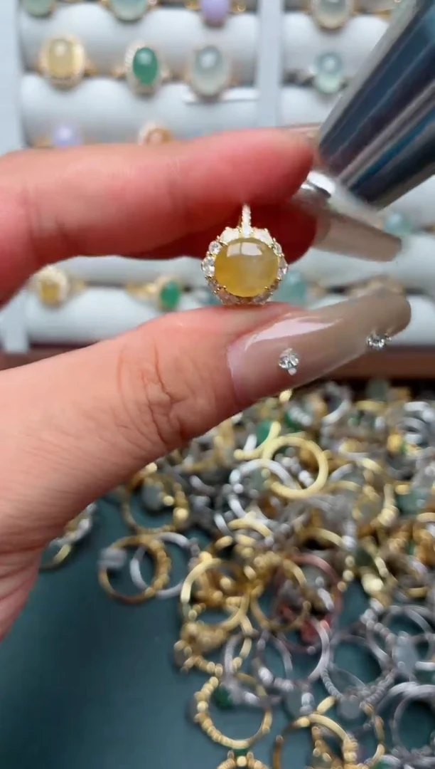 银S925镶嵌戒指翡翠.