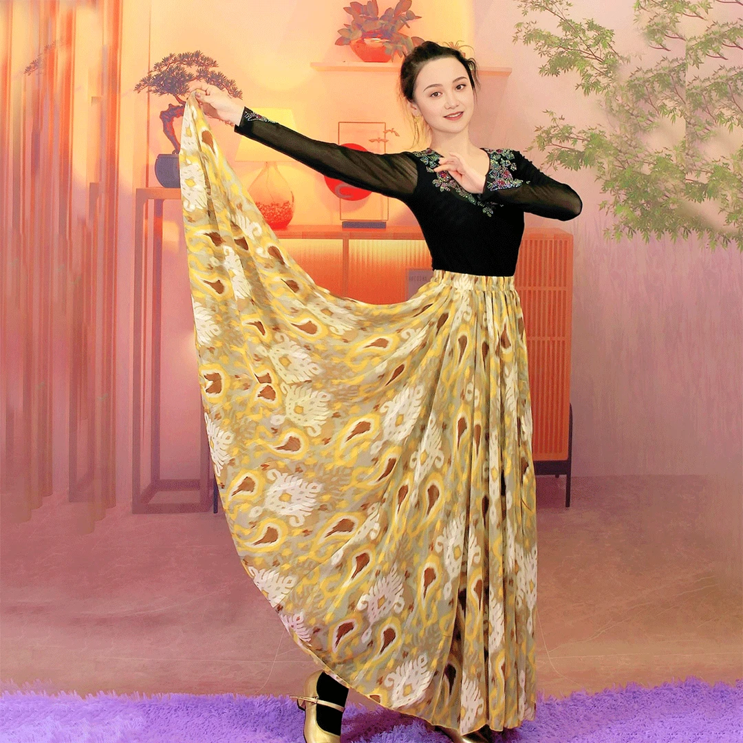 A23新疆舞艾德莱斯半裙