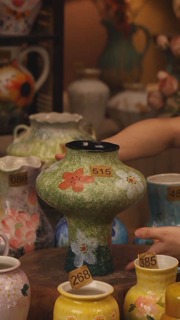 陶瓷515景德镇设计师手作花器摆件侘寂风