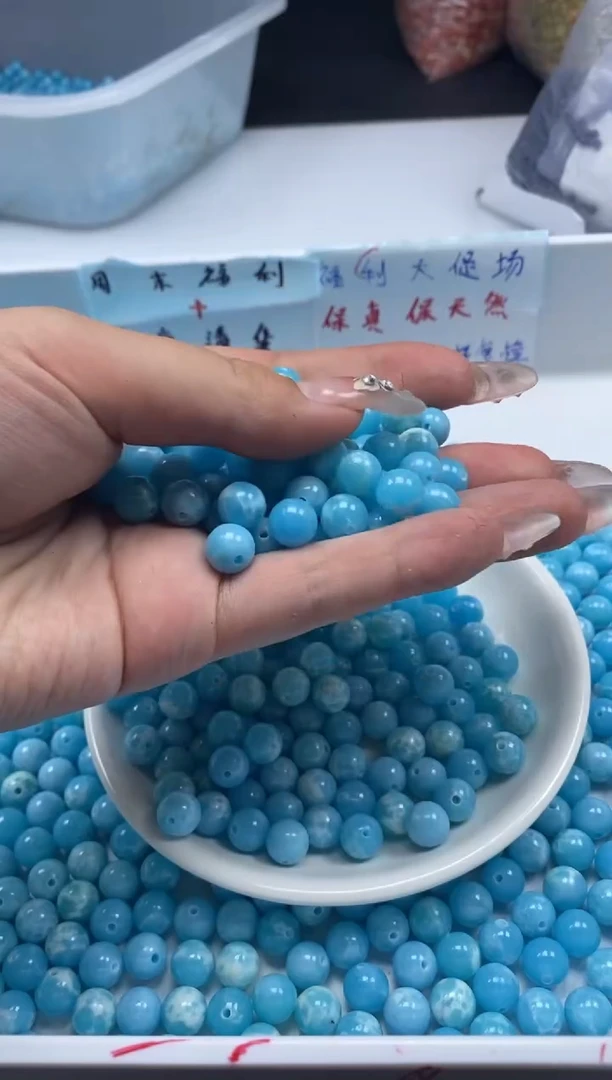 玛瑙/玉髓颈饰未镶嵌W2496海*纹石8MM*30颗