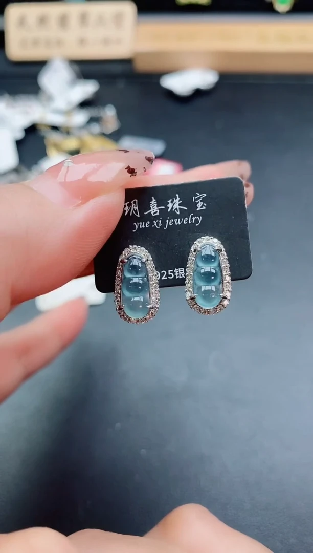 银S925镶嵌戒指翡翠1