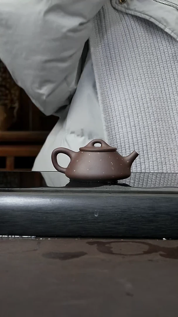 【闪购商品】紫砂茶壶紫泥 铺沙石瓢120cc 012