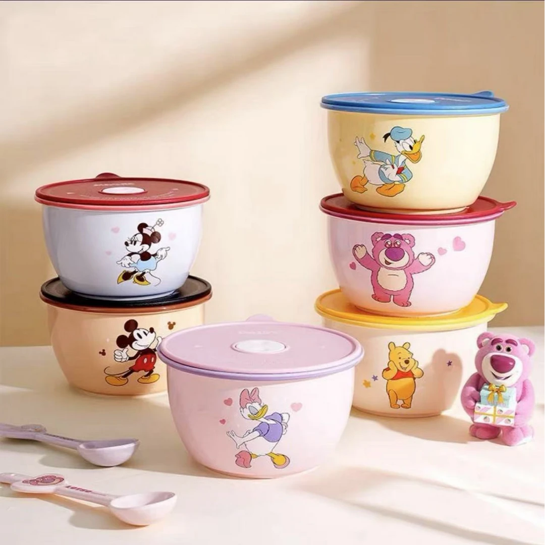 【言则】迪士尼正版 萌趣系列高温陶瓷餐具面碗三件套