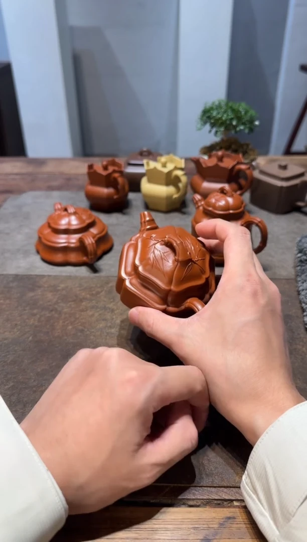 茶壶紫砂好****8六方海棠双线竹鼓